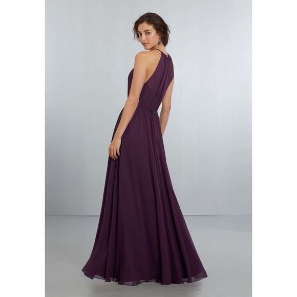 Mori Lee Dresses & Skirts - Mori Lee Spaghetti Strap Halter Neck Formal Maxi Gown/Dress Purple Size 0